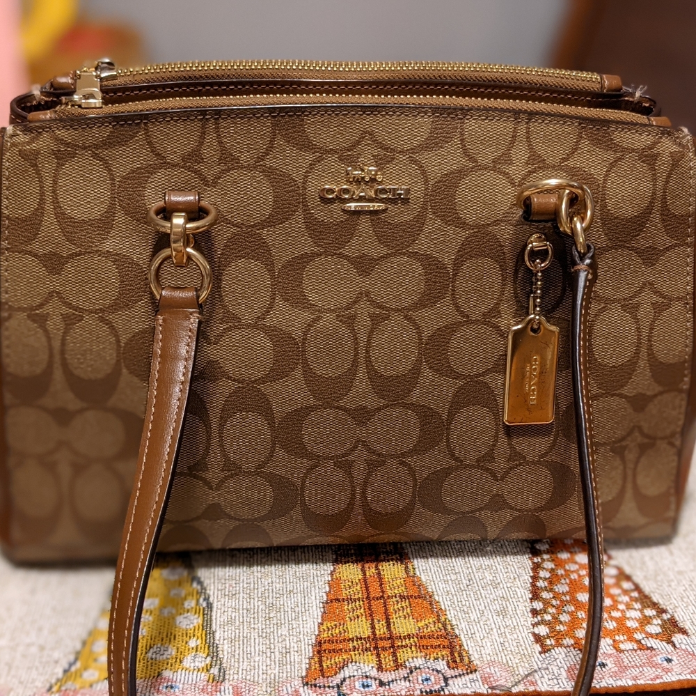 Leather coach purse
